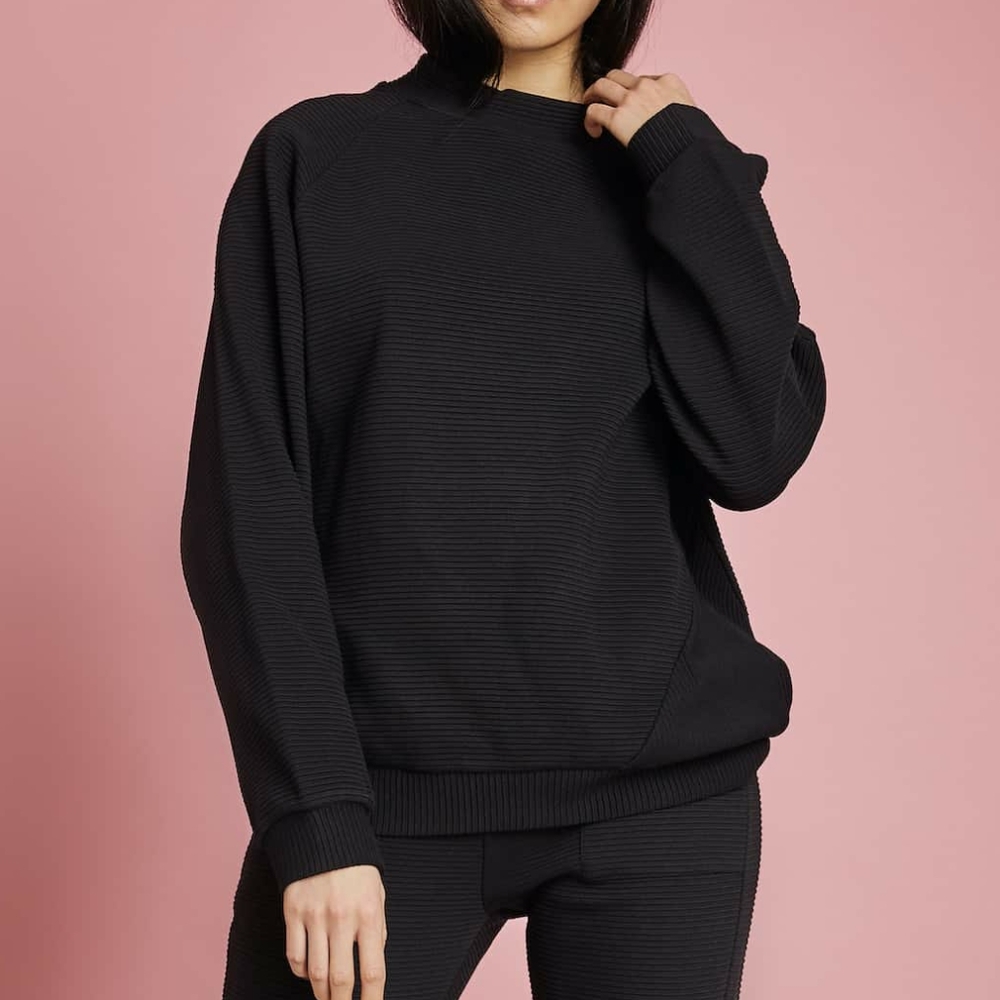 ETHICAL NWOT Jan N June Toulon O Sweater Ribbed Black
